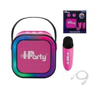 Lexibook, iParty Enceinte Karaoké, BTC020PKZLXB | 2 micros sans fil, Effets lumineux, Rose