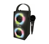 Lexibook, iParty, Enceinte Portable Bluetooth Lumineuse avec Micro, karaoké, Effets Lumineux, sans-Fil, USB, Carte SD, Batterie Rechargeable, Noir, BTP180BKZ