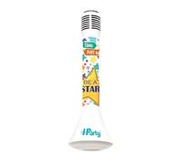 Lexibook iParty, Karaoké Micro Star Bluetooth® avec Fonction Changement de Voix, Microphone pour Chanter, Haut-Parleur Lumineux 5W, Port Micro SD, Blanc/Bleu, MIC210