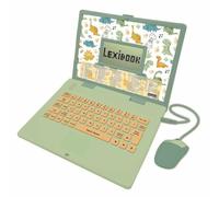 Lexibook - JC598DINOi1 - Dinosaure, Ordinateur Éducatif Bilingue Français et Anglais, Jouet pour Enfants avec 124 Activités de Langue, Écriture, Mathématiques, Logique, Musique et Jeux, Bleu