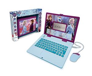 Lexibook JC598FZi3 Disney Frozen 2 Ordinateur Portable bilingue à des Fins éducatives Anglais et Allemand, 124 Activités, Mathématiques, Logique, Musique, Horloge, Jouets pour Filles