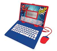 LEXIBOOK JC598SPi2 Spider-Man-pädagogischer und zweisprachiger Laptop Spanisch/Englisch-Spielzeug für Kinder (Jungen und Mädchen) 124 Aktivitäten, Rouge/Bleu, 25,5 x 34 x 4,5 cm