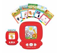 LEXIBOOK, JCR10i2LXB Lecteur de Cartes interactif bilingue Espagnol/Anglais 150 Cartes de Questions et vocabulaire Rouge