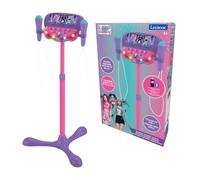 Lexibook, K-Pop Academy, Pied Chant 2 Micros, Violet, S160KPLXB | Pied karaoké réglable avec 2 microphones, Bluetooth, lumières intégrées et effets vocaux pour chants en duo