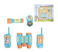 Lexibook, Kit d’aventurier Bluey avec Talkie-Walkies portée 120m, Jumelles et Boussole, Bleu Jaune, RPTW12BY