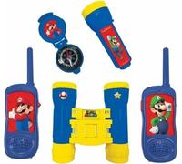 Lexibook - Kit d'aventurier Super Mario - Talkie-Walkies, jumelles, lampe torche et boussole