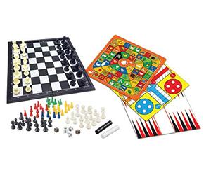 Lexibook, Kit Jeux de Société 8-en-1, JGM800 | Échecs, Dames, Backgammon, Ludo, Serpents & Échelles, Jeu de l'oie