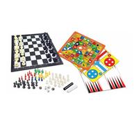Lexibook Coffret 8 Jeux en 1, Échecs, Dames, Backgammon, Dames Chinoises, Jeu du Moulin, Serpents et échelles, Jeu de l'oie, Petits Chevaux, JGM800LXB