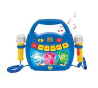 Lexibook - La Pat' Patrouille - Lecteur Musical karaoké Portable pour Enfants - Micros, Effets Lumineux, Bluetooth, Enregistrement/Changement de Voix, Batteries Rechargeables, Bleu/Rouge, MP320PAZLXB