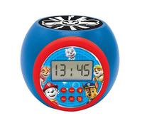 Lexibook - La Pat Patrouille Réveil-projecteur avec Fonction Alarme et répétition Snooze, veilleuse avec minuterie, écran LCD, à Piles, Bleu/Rouge, RL977PALXB