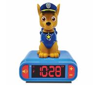 Lexibook - La Pat Patrouille Réveil Veilleuse Chase - avec Effets Lumineux et sonores - Paw Patrol Horloge Réveil Chien Chase - Fonction Snooze - Bleu/Rouge - RL800PALXB