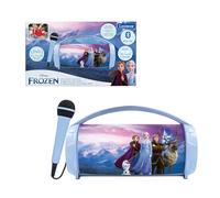 Lexibook, La Reine des Neiges, Enceinte Haut-Parleur sans Fil Lumineuse avec Micro, Son stéréo, Fonction karaoké, Ports USB et Carte SD, Batterie Rechargeable, Bleu/Violet, BTP585FZZLXB