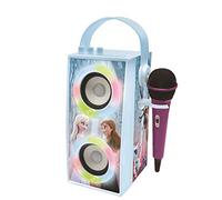 Lexibook, La Reine des Neiges, Enceinte Portable Bluetooth Lumineuse avec Micro, karaoké, Effets Lumineux, sans-Fil, USB, Carte SD, Batterie Rechargeable, Bleu/Violet, BTP180FZZ