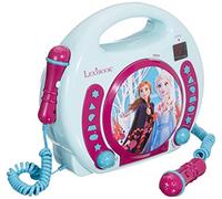 Lexibook, La Reine des Neiges, Lecteur CD avec 2 Microphones, Fonction de Programmation, Prise écouteurs, pour Enfant, Secteur ou Piles, Bleu/Violet, RCDK100FZ