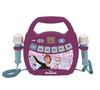 Lexibook, Disney la Reine des Neiges - Lecteur Musical karaoké Portable pour Enfants, Micros, Effets Lumineux,Violet, MP320FZZLXB