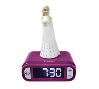 LEXIBOOK - Réveil veilleuse Elsa La Reine des Neiges - Sons et mélodies écran LCD rétro-éclairé et lumineux - Blanc Violet