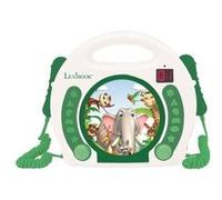 Lexibook Lecteur CD portable RCDK100ANX Animaux - 2 micros, karaoké, affichage LED - Blanc/Vert