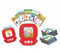 LEXIBOOK, Lecteur interactif bilingue, Espagnol/Anglais, 150 Double Face, Cartes de Questions et de vocabulaire, Rouge, Couleur (JCR10i2)