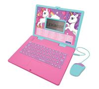 LEXIBOOK, Licorne JC598UNIi2 Ordinateur éducatif bilingue en Anglais/Espagnol pour Enfants avec 124 activités pour Apprendre, Jouer et écouter de la Musique Rose