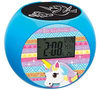 Lexibook Licorne - Réveil-projecteur, avec Fonction Alarme et répétition Snooze, veilleuse avec minuterie, écran LCD, à Piles, Rose, RL975UNI