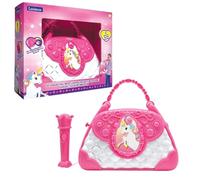Lexibook Licorne Sac Karaoké avec Micro, Changement de Voix, chansons de démonstration, Effets Lumineux, Micro Inclus, entrée auxiliaire, Rose/Bleu, K102UNILXB