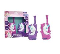 Lexibook Talkies-Walkies Licorne 3D – Portée 500 m, 2 canaux, clip ceinture – Rose/Violet (TW18UNI)