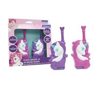 Lexibook, Licorne, Talkies-Walkies 3D Licorne, Portée de 500m, 2 Canaux de Communication, Clip Ceinture, Rose/Violet, TW18UNILXB