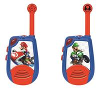 Lexibook, Mario Kart, Talkies-Walkies numériques portée 2 km, Fonction Morse Lumineux, Clip Ceinture, à Piles, Bleu/Rouge, TW25NI