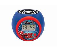 Lexibook - Marvel Spider-Man Réveil projecteur avec Fonction Alarme et répétition Snooze, veilleuse avec minuterie, écran LCD, à Piles, Bleu/Rouge, RL977SPLXB