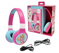 Lexibook - Mattel Barbie -Casque Audio 2-en-1 Bluetooth & Filaire avec Micro et Bouton de contrôle, Batterie Rechargeable Longue durée - HPBT010BB