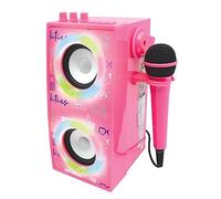 Lexibook Mattel Barbie - Enceinte Portable Bluetooth Lumineuse avec Micro, karaoké, Effets Lumineux, sans-Fil, USB, Carte SD, Batterie Rechargeable, Rose, BTP180BBZ