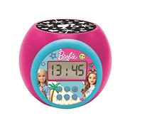 Lexibook - Mattel Barbie - Réveil-projecteur, avec Fonction Alarme et répétition Snooze, veilleuse avec minuterie, écran LCD, à Piles, RL977BB