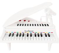 Mini piano à queue électronique avec micro, 31 touches lumineuses pour apprendre la musique et câble Aux-In blanc TU