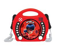 Lexibook, Miraculous Ladybug Chat Noir, Lecteur CD, Fonction de Programmation, Prise écouteurs, pour Enfant,Secteur ou Piles, Rouge/Noir, RCDK100MI