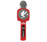 Lexibook, Miraculous Ladybug Chat Noir, Microphone sans Fil avec Enceinte et lumières, Bluetooth®, Fonction Changement de Voix, Effets Lumineux, Port Micro SD, USB, argenté/Rouge, MIC260MILXB