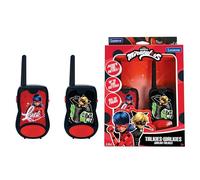 Lexibook - Miraculous Talkies-Walkies 200m, Jeu de Communication pour Enfant, 2 canaux de Communication, Clip Ceinture, Noir/Rouge, TW12MILXB