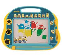 Lexibook, Moi, Moche et méchant, Ardoise Magique Multicolore Minions, Jouet Artistique et créatif pour Filles et garçons, Magnétique avec Stylet et tampons pour Dessiner, Jaune et Bleu, CRDES550