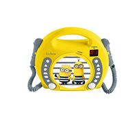 Lexibook, Moi, Moche et Méchant, Lecteur CD avec 2 microphones, prise écouteurs, à piles, jaune, RCDK100DES