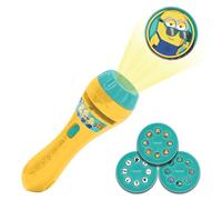 Lexibook, Moi, Moche et Méchant, Projecteur d’Histoires et Lampe Torche Minions, Projette 24 Images du Film Moi, Moche et Méchant avec 3 disques, Jaune/Bleu, LTC050DES