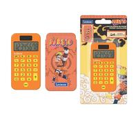 Lexibook, Naruto, Calculatrice de Poche avec Couvercle de Protection, Fonctions Classiques et évoluées, à Piles et Solaire, Orange, C45NA