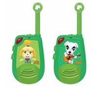 Lexibook Nintendo Animal Crossing - Talkies-Walkies numériques portée 2 km pour Enfant, Fonction Morse Lumineux, 2 canaux, Clip Ceinture, à Piles, Vert, TW25ACLXB
