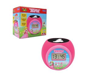 Lexibook, Nintendo Super Mario Peach, Réveil Projecteur, Projection au Plafond, Écran LCD Rétroéclairé, Double Alarme, Fonction Snooze, Rose, RL977PCLXB