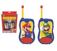Lexibook - Nintendo Super Mario Talkies-Walkies, Jeu de Communication pour Enfant, 2 canaux, Clip Ceinture, à Piles, Bleu/Rouge, TW12NILXB