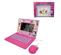 Lexibook, Ordinateur Portable éducatif bilingue Disney Princesses avec 170 activités (85 dans Chaque Langue) Grand écran de 6.7” en Anglais/français, Rose, JC599DPi1LXB