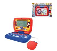 Lexibook, Ordinateur portable éducatif bilingue parlant Spidey, 40 activités, 6 catégories d'apprentissage, histoires animées, méthode de lecture, clavier et souris réalistes, bleu/rouge, JC398SPi5LXB