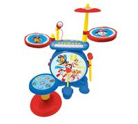 Lexibook Paw Patrol La Pat'Patrouille Chase Batterie Électronique pour Enfant, Jeu Musical, Jouet Mixte, Vrai Son de Batterie, Clavier 8 Notes, Prise pour MP3, siège Inclus, Bleu/Rouge, K610PALXB