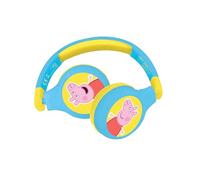 Lexibook Peppa Pig Casque Audio Enfant 2-en-1 Bluetooth et Filaire - Stéréo, sans Fil, Filaire, Son limité, Pliable, Ajustable, Jaune/Bleu, HPBT010PPLXB