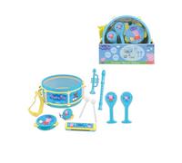 Lexibook Peppa Pig Georges Jouet Musical, Set de 7 Instruments de Musique (Tambour, Maracas, Castagnette, Harmonica, Flûte, Trompette, Tambourin), Jeu Pratique à Transporter, Bleu/Jaune, K360PPLXB