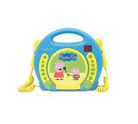 Lexibook Peppa Pig Georges Lecteur CD avec 2 Microphones, Fonction de Programmation, Prise écouteurs, pour Enfant, Secteur ou Piles, Bleu/Jaune, RCDK100PPLXB