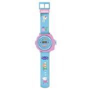 Lexibook, Peppa Pig Montre à Projection, DMW050PPLXB | Digital, 20 projections, Bracelet réglable, bague de lentille rotative, heure/date, pile incluses
